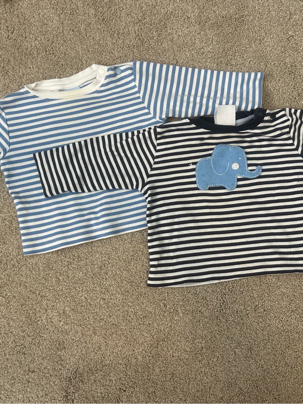 Bella Bliss 12M Striped Long-sleeve Baby Tops - Set of 2